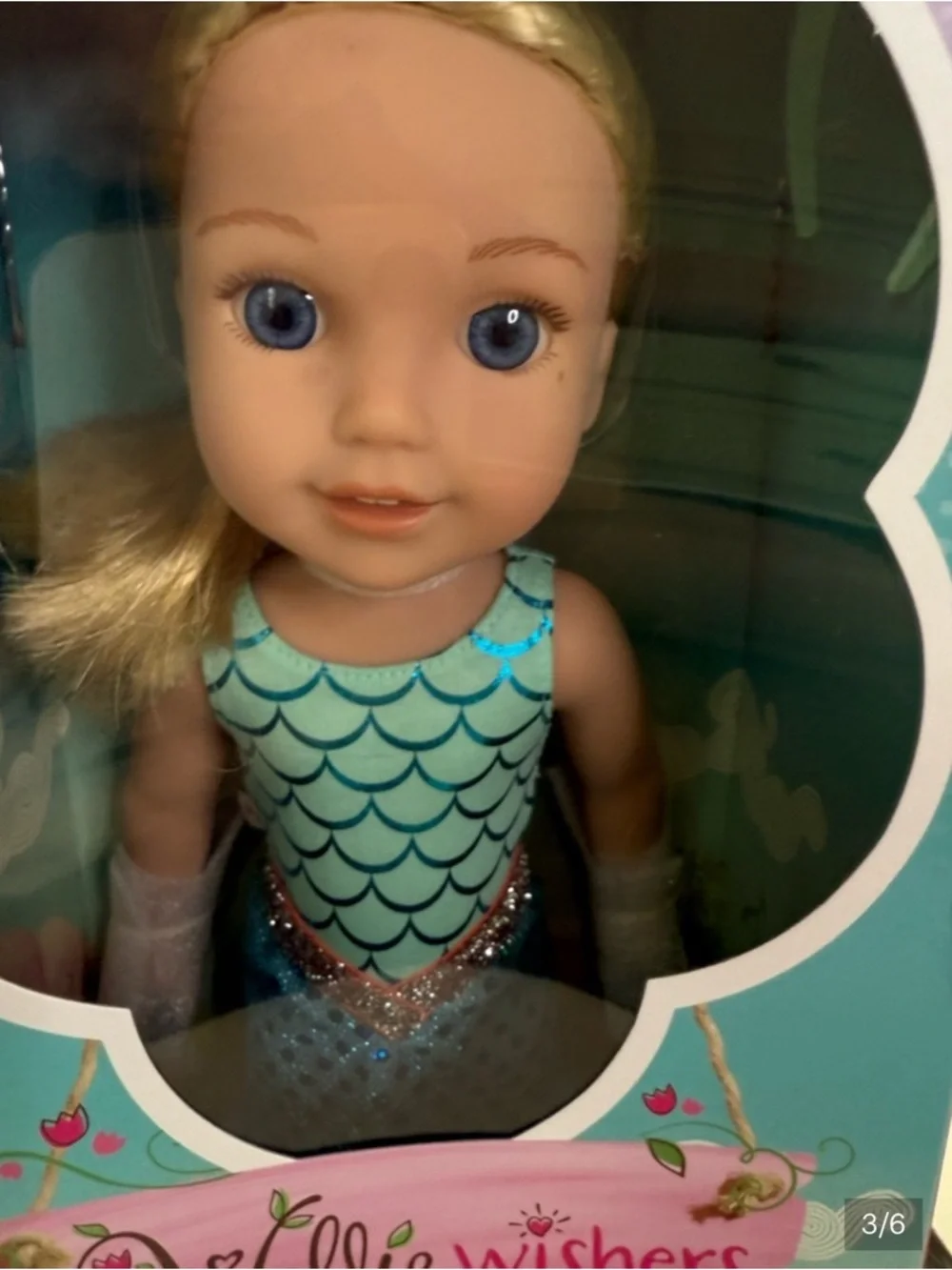 American Girl WellieWishers Doll Outfit - Blue Mermaid Dress & Boots